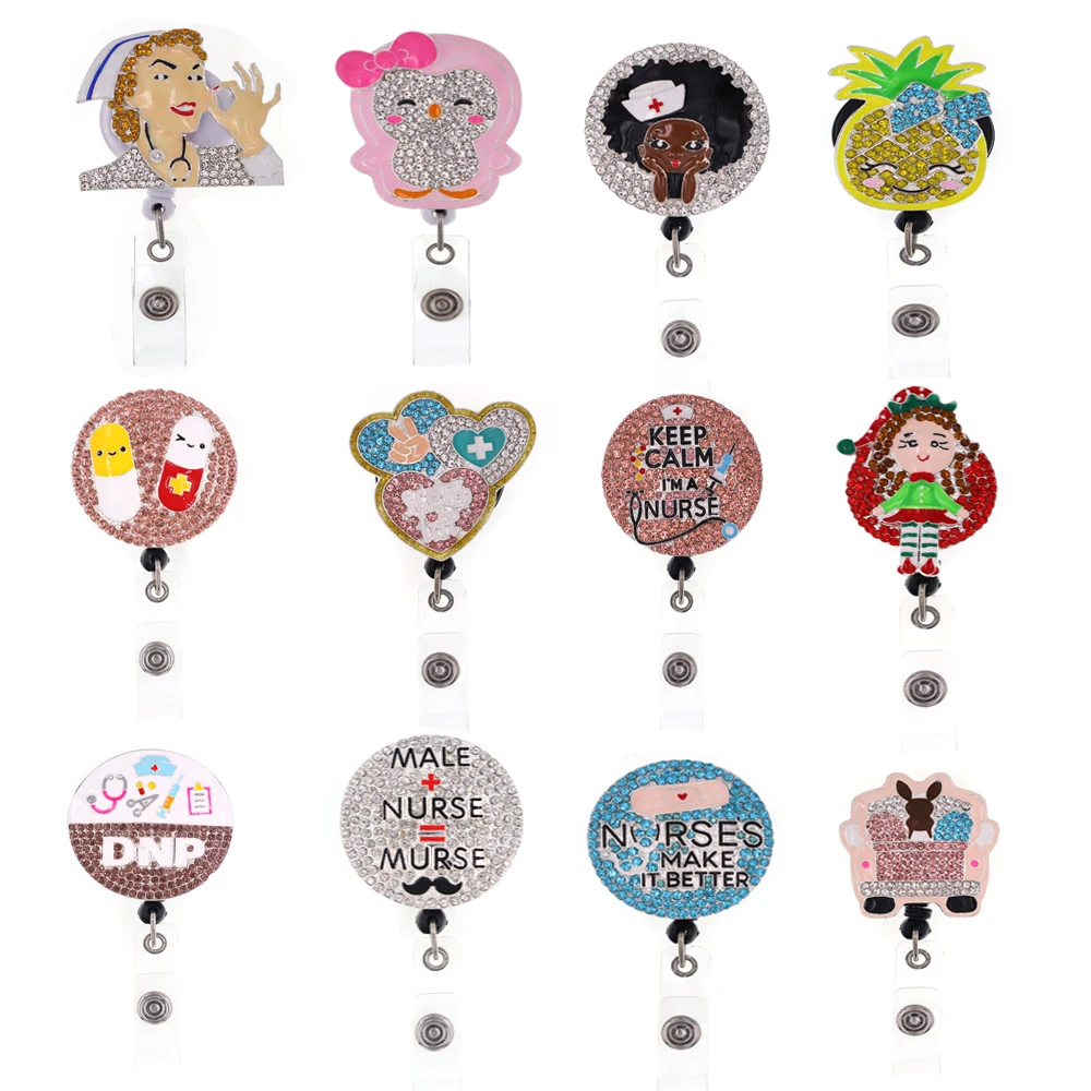 Medical Badge Holder ID Card Rhinestone Retractable Badge Reel With Alligator Clip, As picture
Medical Badge Holder ID Card Rhinestone Retractable Badge Reel With Alligator Clip, As picture
