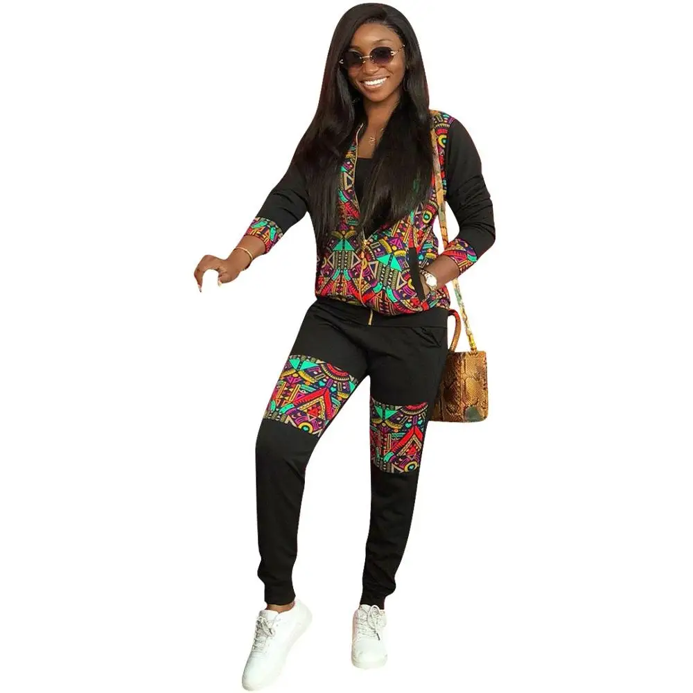 2021 New Arrivals Fashion Women Long Sleeve Jacket Slim Pants 2 Pieces Set Geometric Printed Patchwork Outfits Tracksuit, Picture show
2021 New Arrivals Fashion Women Long Sleeve Jacket Slim Pants 2 Pieces Set Geometric Printed Patchwork Outfits Tracksuit, Picture show