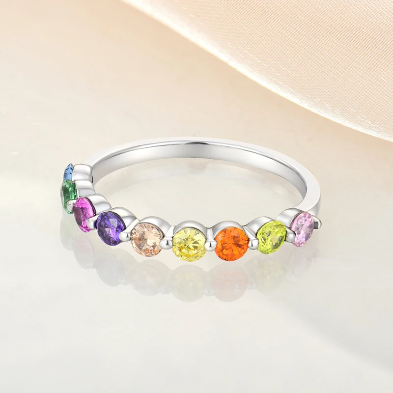 925 Sterling Silver Round shape 3mm Rainbow Colorful Engagement Ring Argent fashion 925 gemstone ring 2022
925 Sterling Silver Round shape 3mm Rainbow Colorful Engagement Ring Argent fashion 925 gemstone ring 2022