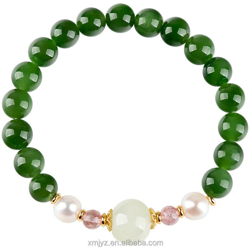 Certified Grade A Natural Old Material Hetian Jade Green Jade Round Pearl High End Bracelet White Jade Ladies Fashion
Certified Grade A Natural Old Material Hetian Jade Green Jade Round Pearl High End Bracelet White Jade Ladies Fashion