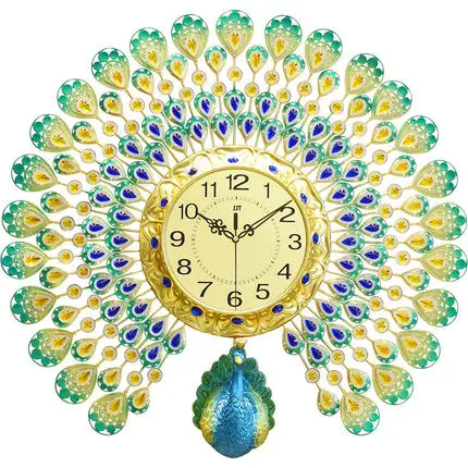 Modern 3D large luxury style golden wrought iron peacock decoration wall clock for home decoration reloj de paredreloj de pared
Modern 3D large luxury style golden wrought iron peacock decoration wall clock for home decoration reloj de paredreloj de pared