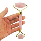 Facial Beauty Tools Skin Care Double Rose Quartz Jade Facial Roller Massager