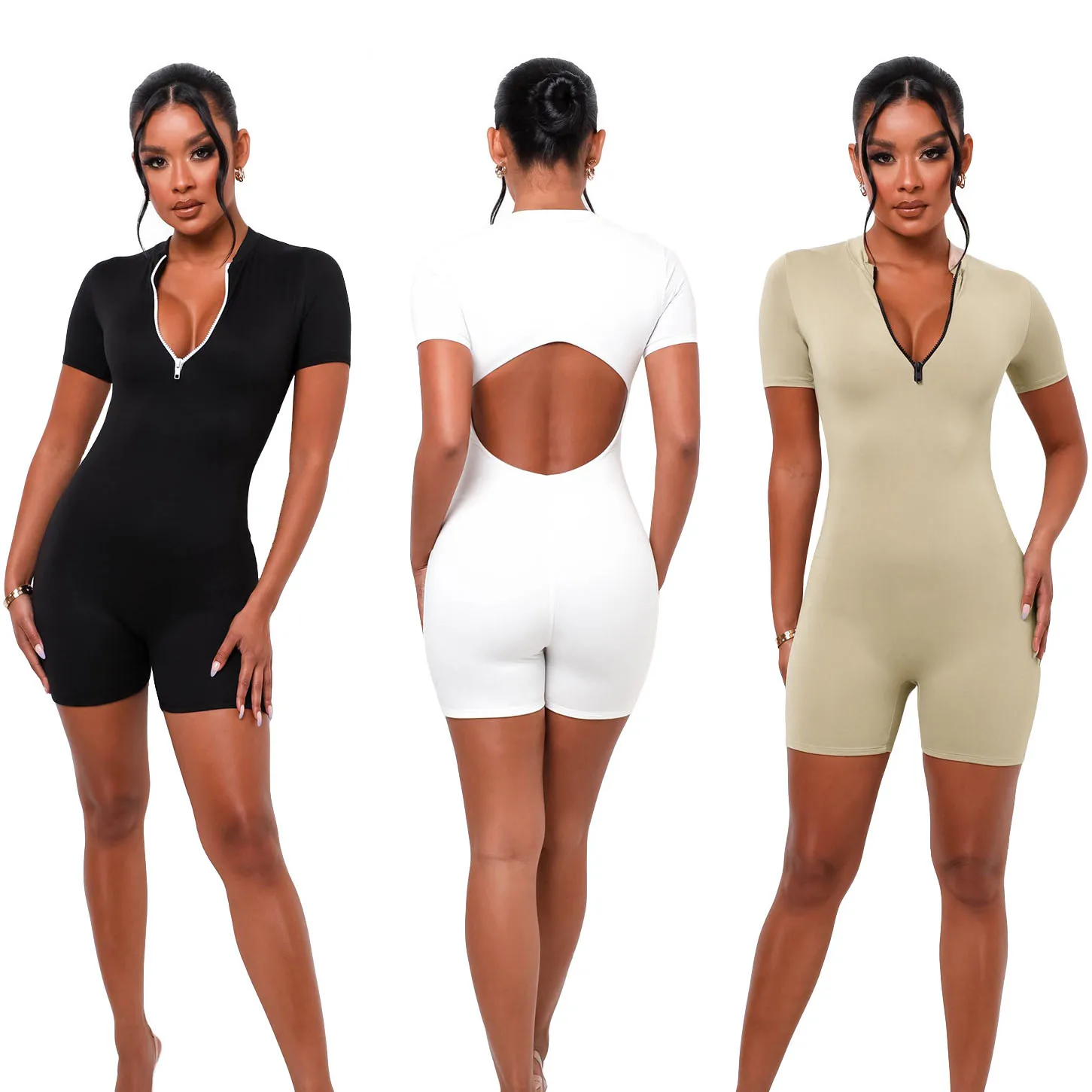 Short Sleeve Jumpsuits Womens Rompers Backless Jumpsuit Pants Ladies Summer Sports Wear One Piece Biker Short Set Woman Clothing
Short Sleeve Jumpsuits Womens Rompers Backless Jumpsuit Pants Ladies Summer Sports Wear One Piece Biker Short Set Woman Clothing