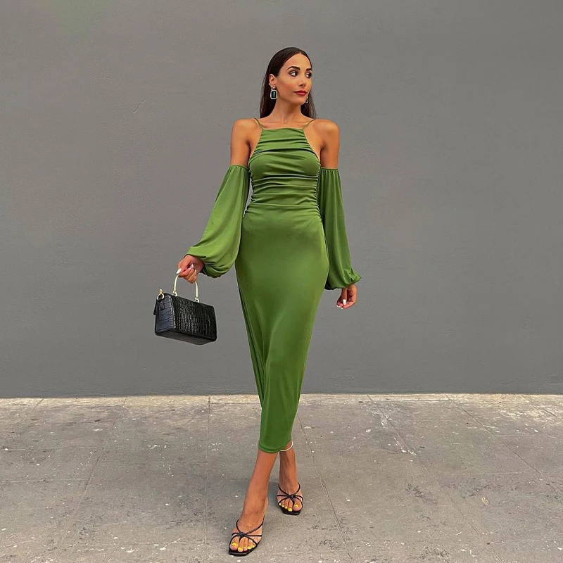 Lygens 2021 Autumn Winter Women Solid Lantern Sleeve Off Shoulder Midi Dress Pleated Bodycon Sexy Party Elegant Slim Streetwear
Lygens 2021 Autumn Winter Women Solid Lantern Sleeve Off Shoulder Midi Dress Pleated Bodycon Sexy Party Elegant Slim Streetwear