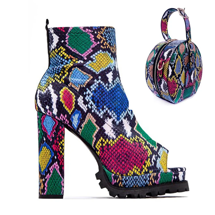 2020 hot sale block high heel platform open toe ankle women boots and matching purse shoes and bag sets, Any color
2020 hot sale block high heel platform open toe ankle women boots and matching purse shoes and bag sets, Any color