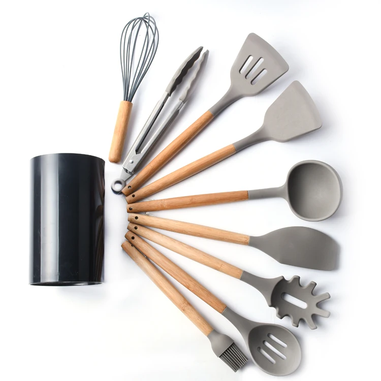 10 Pieces In 1 Set Silicone Kitchen Cooking Tools Stand Kitchenware Spatula Silicone Kitchen Utensils Set, Customized
10 Pieces In 1 Set Silicone Kitchen Cooking Tools Stand Kitchenware Spatula Silicone Kitchen Utensils Set, Customized