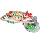 100pcs Custom Multifunctional Fishing Educational Classic Railway Toys Wooden Train Track Children Toy Train Track