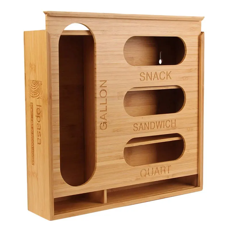 Bamboo Ziplock Bag Storage Organizer and Dispenser for Kitchen Drawer Food Storage Bag Holders Storage adjustable cutlery
Bamboo Ziplock Bag Storage Organizer and Dispenser for Kitchen Drawer Food Storage Bag Holders Storage adjustable cutlery
