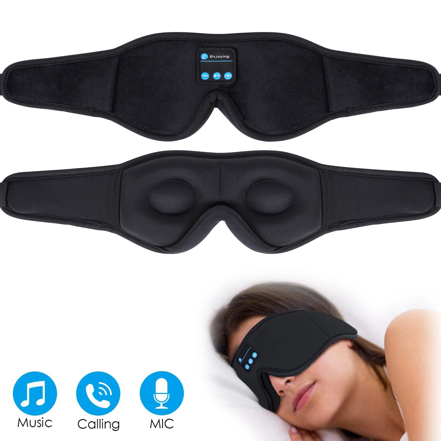 Sleep headphones, wireless 5.0v stereo speaker adjustable headband washable 3d sleeping eye mask headphones for travel, Gray and black
Sleep headphones, wireless 5.0v stereo speaker adjustable headband washable 3d sleeping eye mask headphones for travel, Gray and black