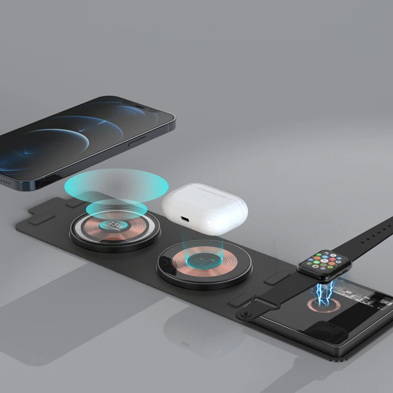 Foldable 3 In 1 Wireless Charging Fast Charger Portable Wireless Charger For Phone Watch Earphone
Foldable 3 In 1 Wireless Charging Fast Charger Portable Wireless Charger For Phone Watch Earphone