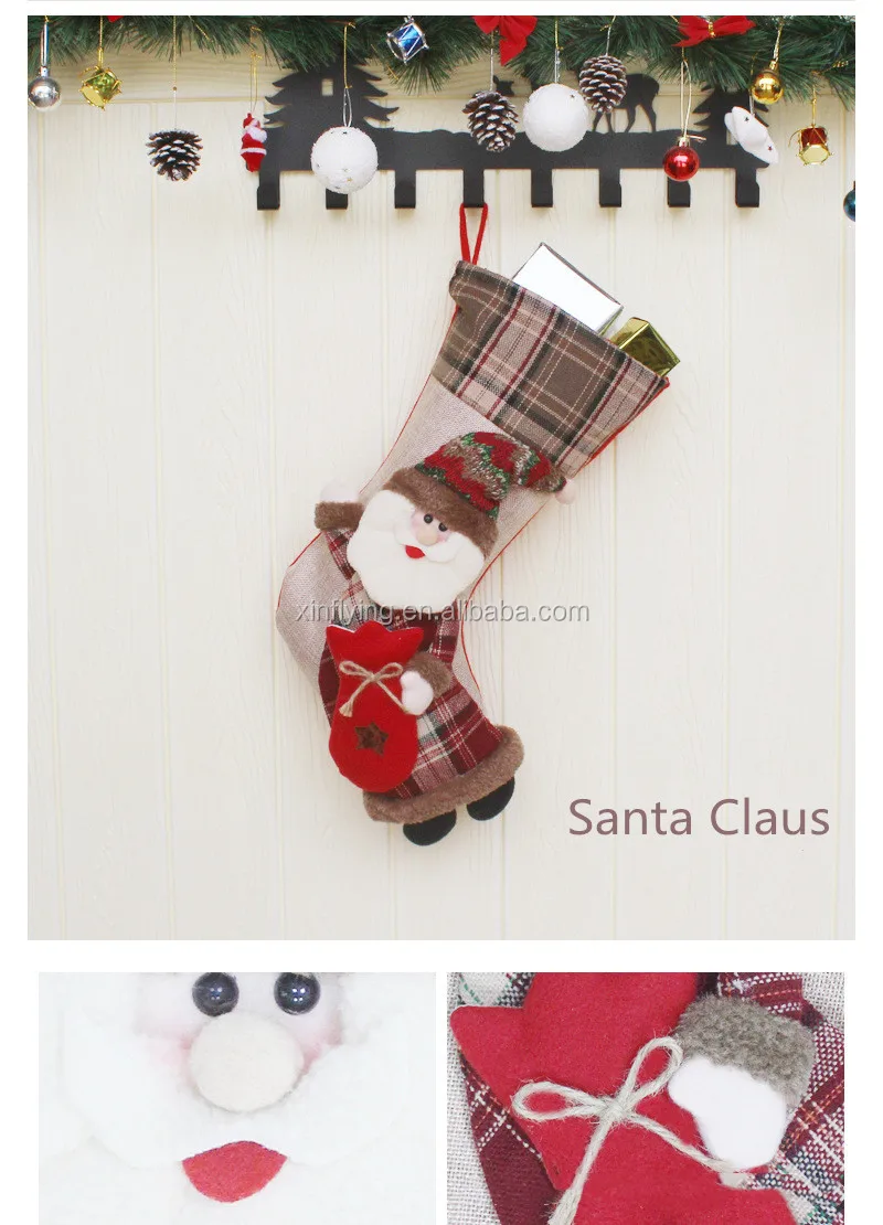 stockings plush christmas gift bag christmas decorations santa