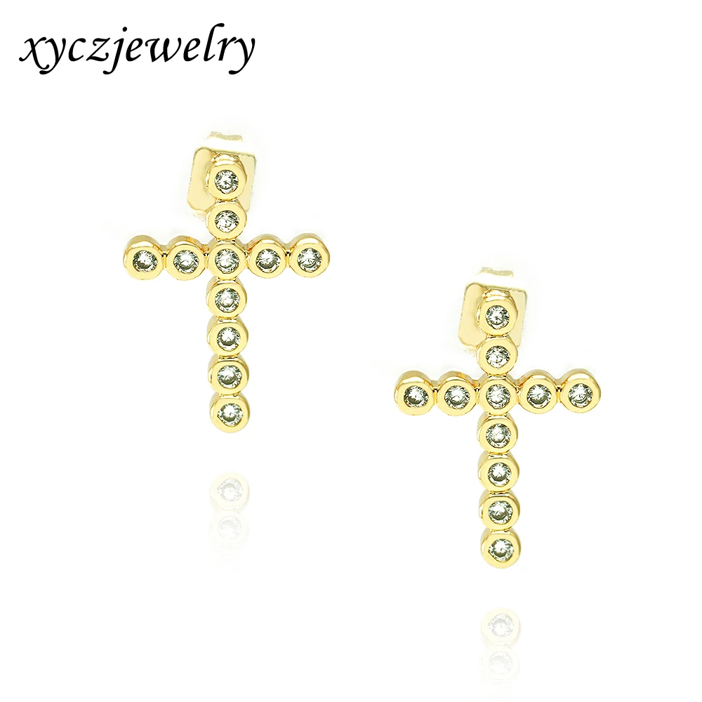 Best selling Cross Stud Earrings Religious Style White Zircon Cross Jewelry Earrings, Gold
Best selling Cross Stud Earrings Religious Style White Zircon Cross Jewelry Earrings, Gold
