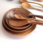 Price Competitive Factory Natural bamboo Wooden Reusable Dry Fruit Snacks Breakfast Dish bowl plate sets for uk seafood