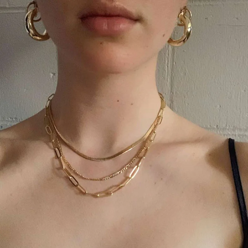Bijoux New Trendy Boutique Gold Plated Paperclip Linked Necklace Thickness Stainless Steel Paperclip Chain Necklace For Gift
Bijoux New Trendy Boutique Gold Plated Paperclip Linked Necklace Thickness Stainless Steel Paperclip Chain Necklace For Gift