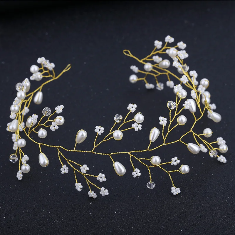 Delicate Women Fashion Headpieces White Pearl Seed Beads Crystal Branch Handmade Bridal Hair Band Head Accessory Wedding Jewelry, Gold silver color
Delicate Women Fashion Headpieces White Pearl Seed Beads Crystal Branch Handmade Bridal Hair Band Head Accessory Wedding Jewelry, Gold silver color
