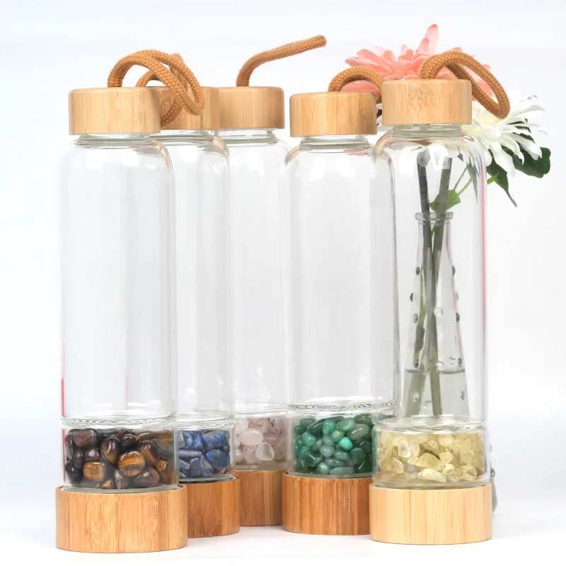 Seaygif custom logo BPA free high borosilicate glass natural bamboo lid gemstone amethyst crystal elixir quartz water bottle, Pink/black/brown
Seaygif custom logo BPA free high borosilicate glass natural bamboo lid gemstone amethyst crystal elixir quartz water bottle, Pink/black/brown