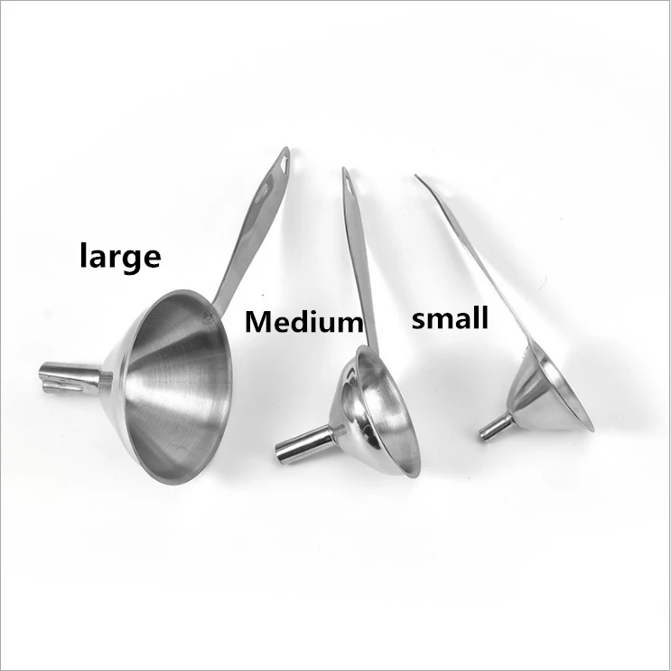 High Quality Thick Stainless Steel Cone Funnel Large Medium And Small Diameter Household Funnel Easy To Use Kitchen Tools
High Quality Thick Stainless Steel Cone Funnel Large Medium And Small Diameter Household Funnel Easy To Use Kitchen Tools