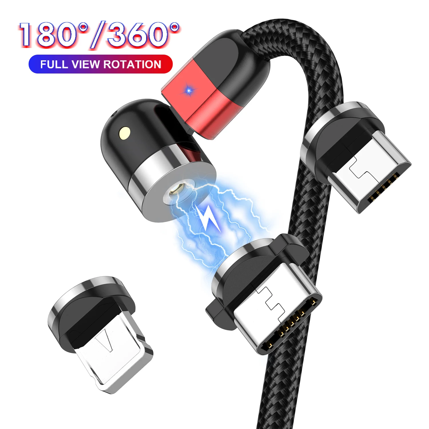 USLION 2021 new arrivals 540 degree rotating magnetic cable 3 in 1 magnetic USB fast charging Cable For Android Type IOS, Black, red, silver,purple
USLION 2021 new arrivals 540 degree rotating magnetic cable 3 in 1 magnetic USB fast charging Cable For Android Type IOS, Black, red, silver,purple