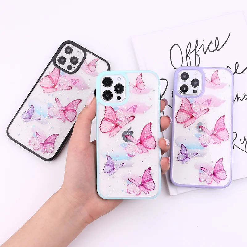 Clear Glitter Epoxy Butterfly Shockproof Phone Case For iPhone 12 Mini 11 Pro Max XS Max XR X 7 8 Plus SE Cute Laser Shell
Clear Glitter Epoxy Butterfly Shockproof Phone Case For iPhone 12 Mini 11 Pro Max XS Max XR X 7 8 Plus SE Cute Laser Shell