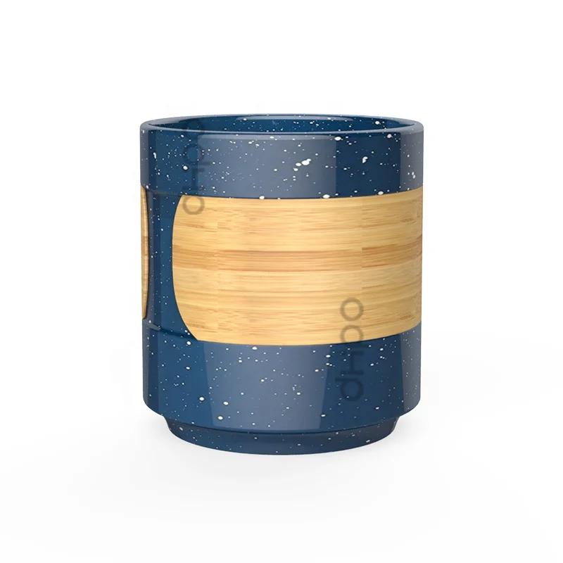 DHPO European creative stacked coffee mug with bamboo sleeve, Black, white, gray, red, blue, green, yellow
DHPO European creative stacked coffee mug with bamboo sleeve, Black, white, gray, red, blue, green, yellow