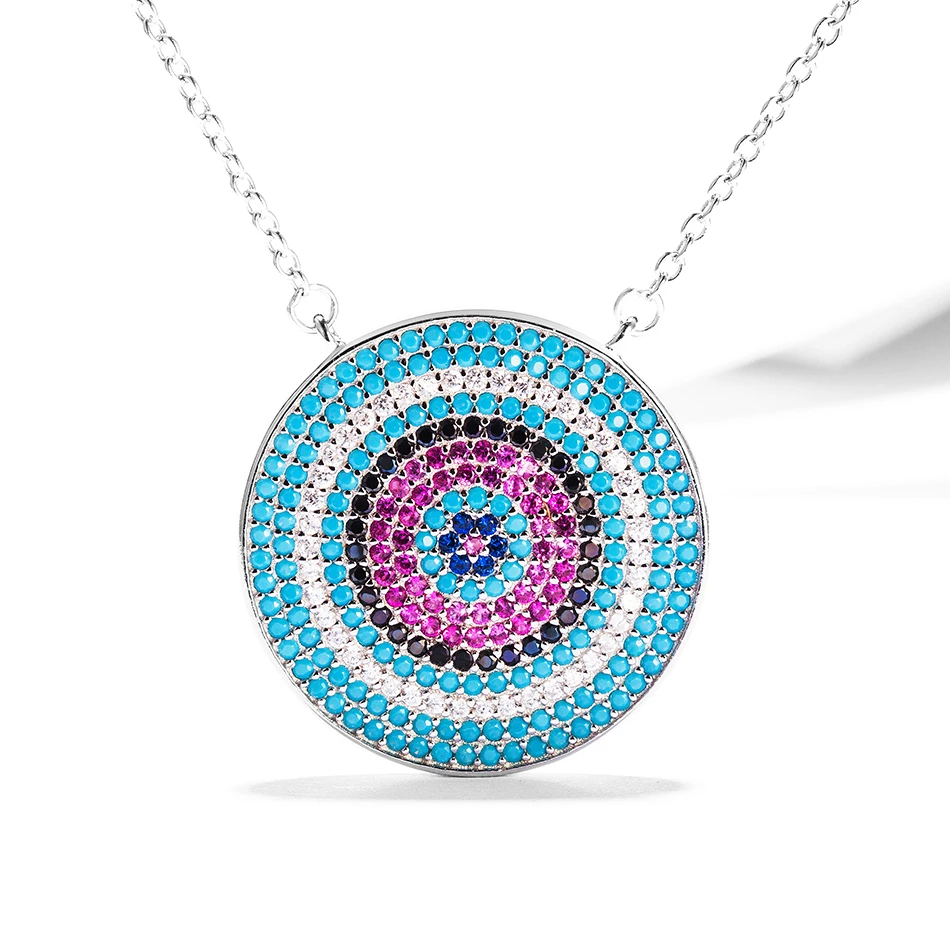 New Arrival 925 Sterling Silver Necklace With Colorful CZ Blue Eye Pendants Necklaces For Women Silver Jewelry
New Arrival 925 Sterling Silver Necklace With Colorful CZ Blue Eye Pendants Necklaces For Women Silver Jewelry