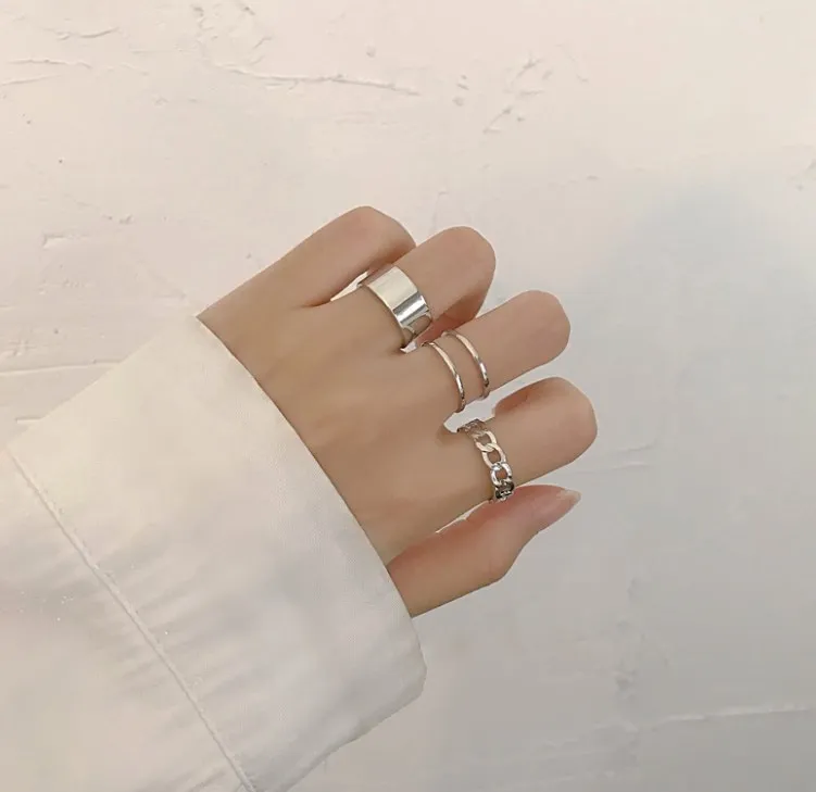 3pc female personality hip punk opening adjustable index finger knuckle cold wind small Instagram ring, Gold/silver
3pc female personality hip punk opening adjustable index finger knuckle cold wind small Instagram ring, Gold/silver