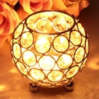 Gold Silver Valentine'S Day Home Wedding Table Centerpieces Decoration Glass Candlesticks Candle Holder Crystal