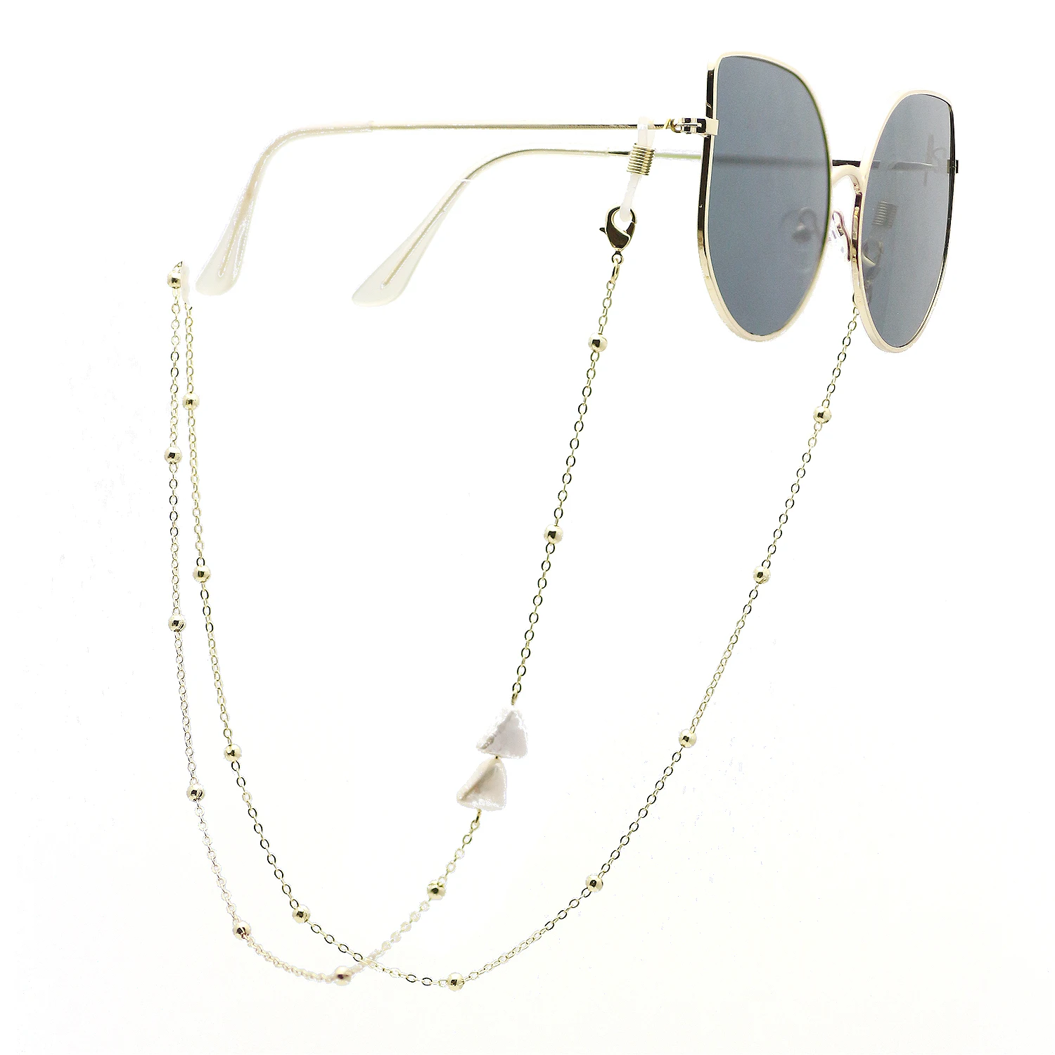 Non Tarnish 18K Gold Plated Sunglasses Chain For Women Beaded Brass Freshwater Pearl Face Masking Strap
Non Tarnish 18K Gold Plated Sunglasses Chain For Women Beaded Brass Freshwater Pearl Face Masking Strap