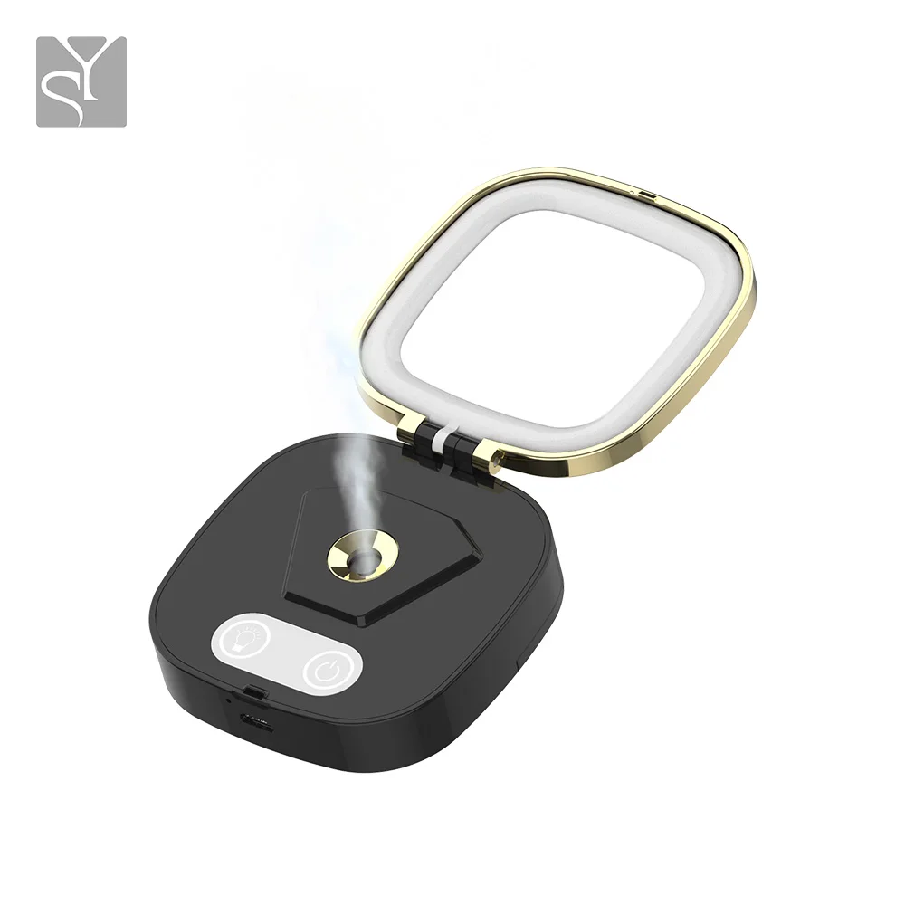 3 In 1Bulk small mirror leather gift smart cosmetic mirror with nano mist spray and led light, Balck,white
3 In 1Bulk small mirror leather gift smart cosmetic mirror with nano mist spray and led light, Balck,white