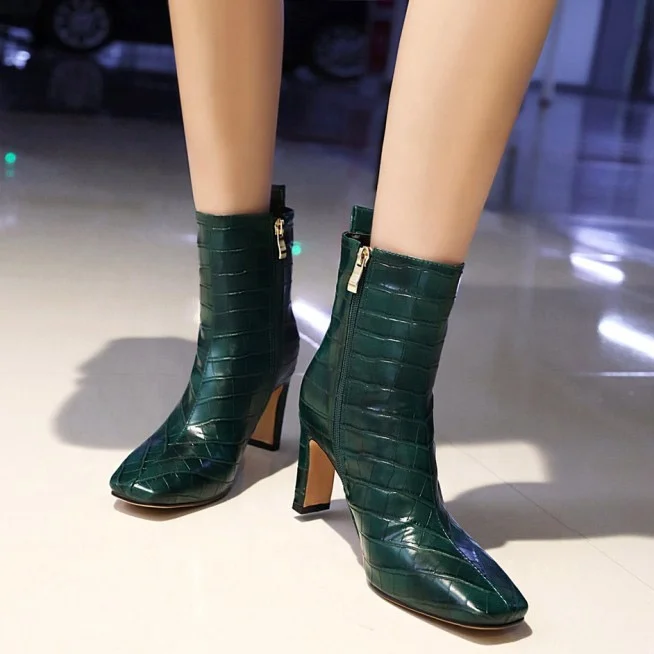 2020 Autumn Stone Print Square Toe High Chunky Heel Side Zipper Women Ankle Boots Big Size 48 Ladies Daily Short Boots, Black,green,apricot,brown 
2020 Autumn Stone Print Square Toe High Chunky Heel Side Zipper Women Ankle Boots Big Size 48 Ladies Daily Short Boots, Black,green,apricot,brown