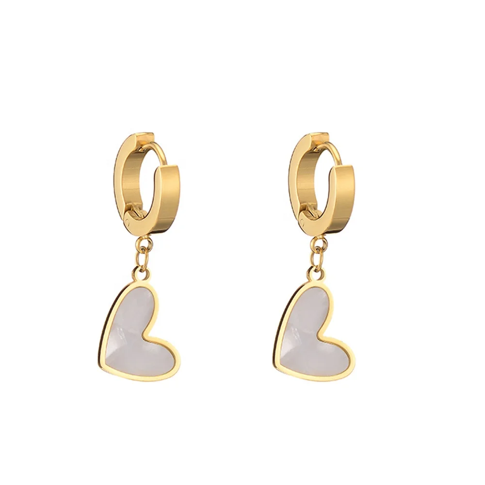 Wholesale love heart nature shell gold plated stainless steel huggie cuff earrings jewelry for women
Wholesale love heart nature shell gold plated stainless steel huggie cuff earrings jewelry for women