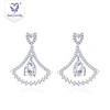 Fashion high quality women sector eardrop pear diamond moissanite earring studs