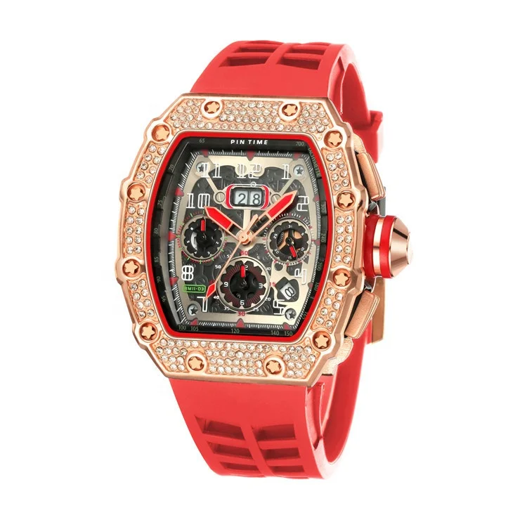 Branded Luxury Cool Multi-function Waterproof Diamond Case Silicone Band Chrono Watch, 4 colors
Branded Luxury Cool Multi-function Waterproof Diamond Case Silicone Band Chrono Watch, 4 colors