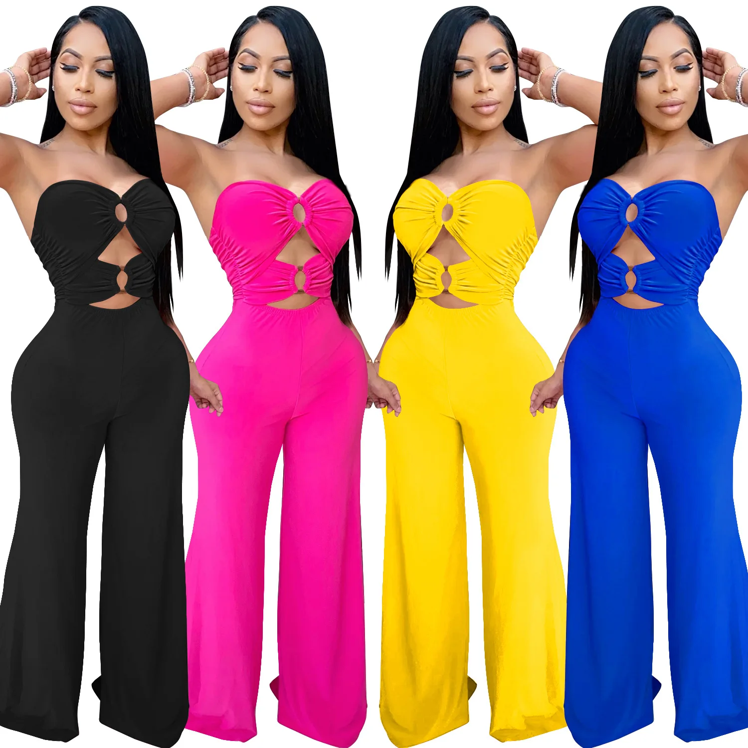 SummerJumpsuits Women Rompers Jumpsuits Sleeveless Wide Leg Loose Rompers strapless beast wrap crop top jumpsuits for women
SummerJumpsuits Women Rompers Jumpsuits Sleeveless Wide Leg Loose Rompers strapless beast wrap crop top jumpsuits for women