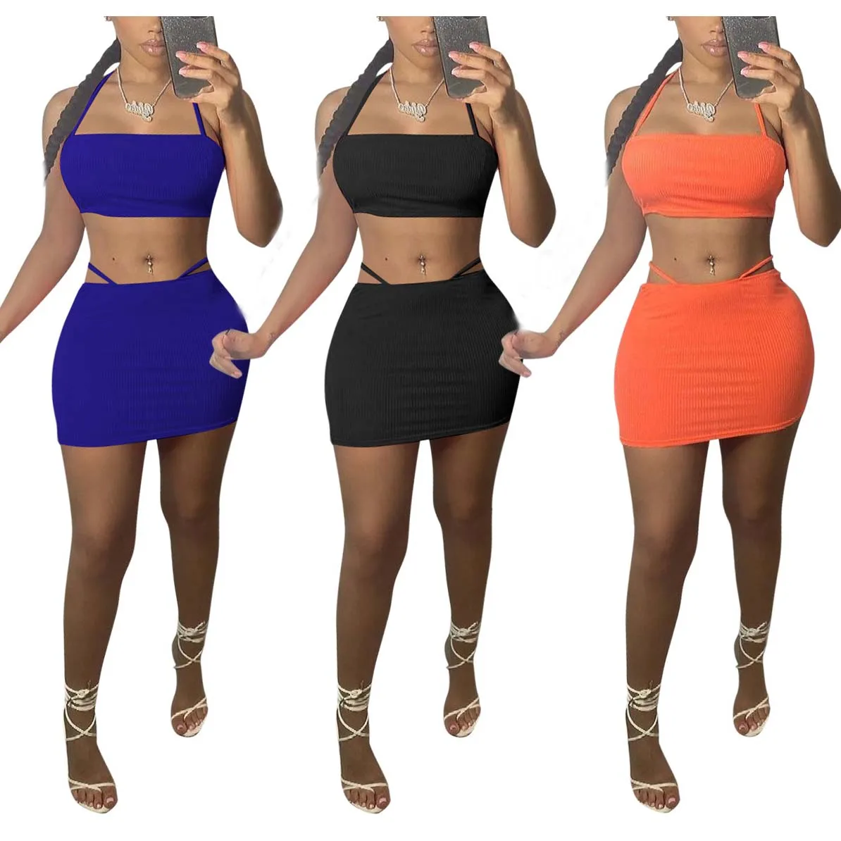 FS2612D summer solid color dress crop Tops and Skirts casual Set Women Two Piece Drawstring Skirt sets
FS2612D summer solid color dress crop Tops and Skirts casual Set Women Two Piece Drawstring Skirt sets