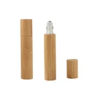 Eco-Friendly Cosmetics Packaging Hot Sale Luxury 10ML Roll On Essential Oil Bottle bamboo Glass roller With Bamboo lid