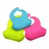 Waterproof Silicone Baby Bib Soft Cute for Toddlers Babies with Large Pocket Bibs