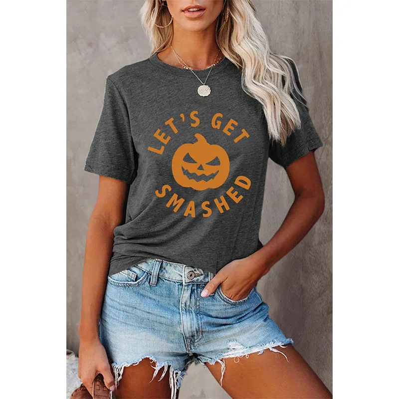 Wholesale Halloween Cute Pumpkin Printed T shirt Breathable Short Sleeve Womens Graphic Tees
Wholesale Halloween Cute Pumpkin Printed T shirt Breathable Short Sleeve Womens Graphic Tees