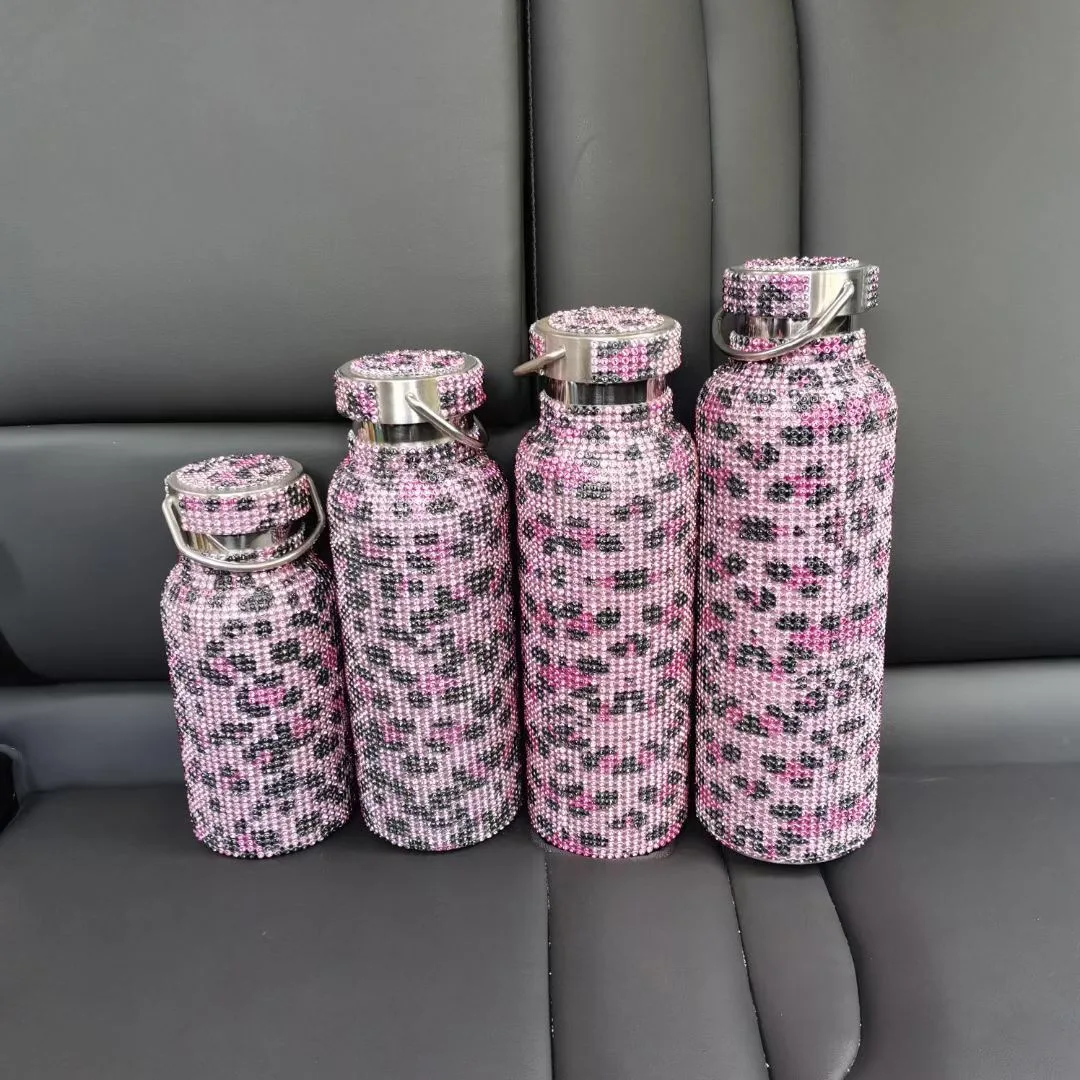 Fashion Rhinestone Stainless Steel Water Bottle Pink Leopard Print Bling Bottle
Fashion Rhinestone Stainless Steel Water Bottle Pink Leopard Print Bling Bottle