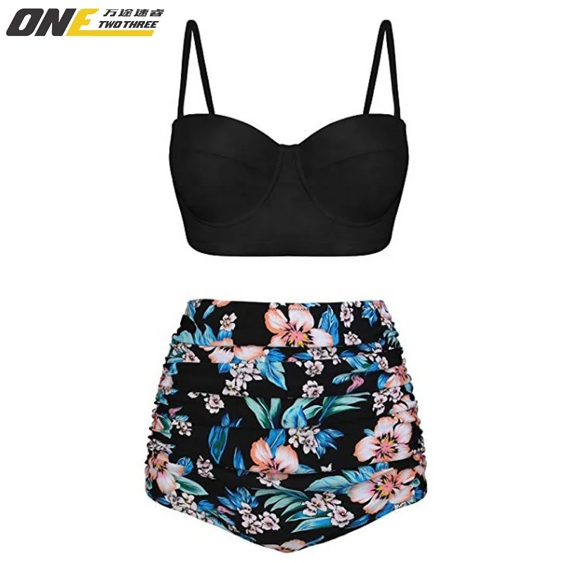Women's sexy split high-waisted print bikini popular two piece leaf swimsuit, Picture
Women's sexy split high-waisted print bikini popular two piece leaf swimsuit, Picture