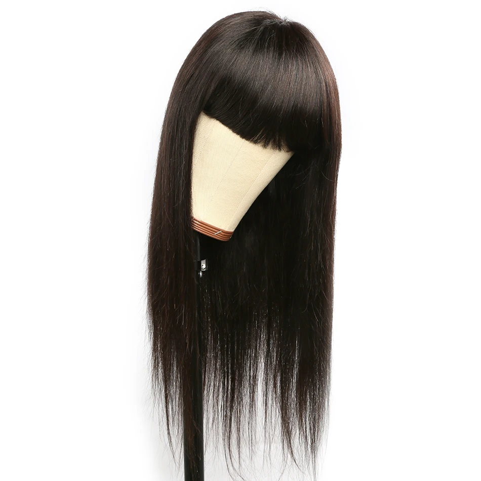 Wholesale Brazilian Straight Human Hair Wig Full Machine Made Remy Human Hair Wig with Bangs 150 density Straight Wig With Bangs
Wholesale Brazilian Straight Human Hair Wig Full Machine Made Remy Human Hair Wig with Bangs 150 density Straight Wig With Bangs