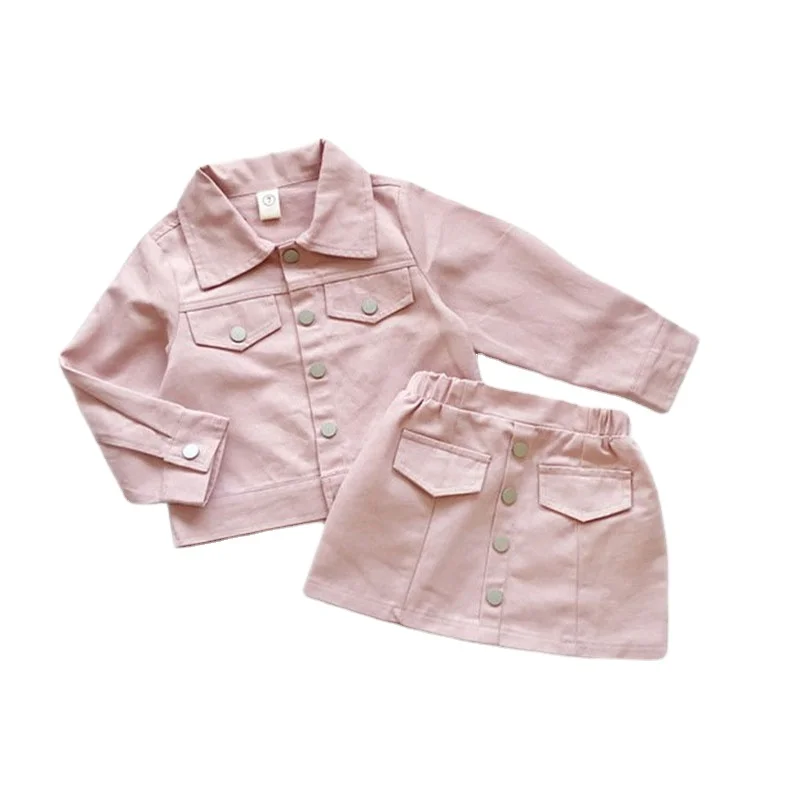 2021 Latest spring children's suit pure cotton long-sleeved top jacket+solid color stylish short skirt two-piece suit for girls, Pink&khaki green
2021 Latest spring children's suit pure cotton long-sleeved top jacket+solid color stylish short skirt two-piece suit for girls, Pink&khaki green