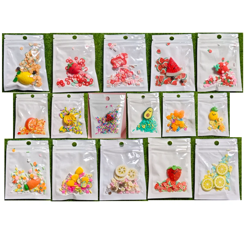 

Small Bags Cartoon Kawaii Fruit Polymer Clay Slices DIY Shaker Stuff Slime Filling Nail Art Embellishments
