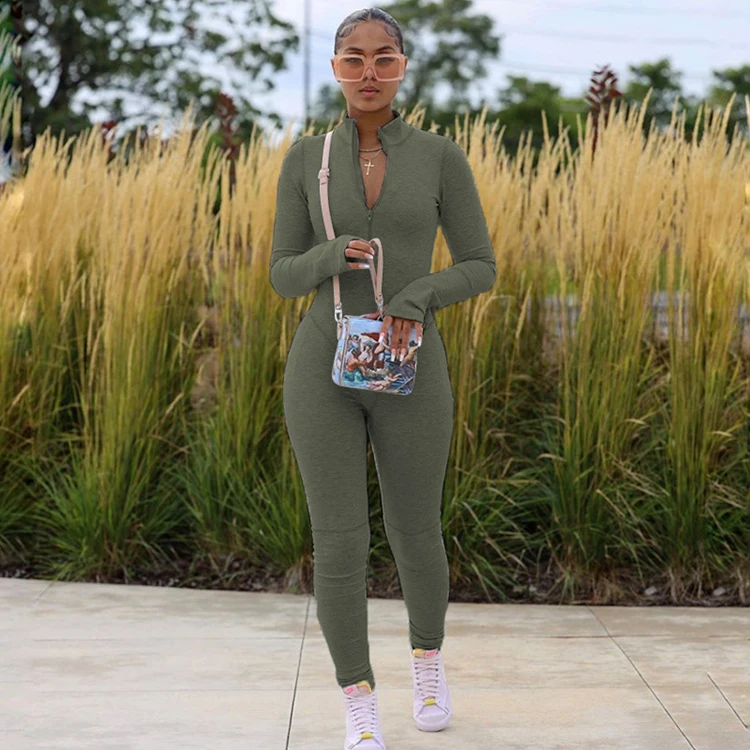 Wholesale Sport Wear Pure Color Long Sleeve Bodycon Zipper Front Jumpsuits Plus Size Jumpsuits Women 2021 -CY, Wine red,black,light gray,army green
Wholesale Sport Wear Pure Color Long Sleeve Bodycon Zipper Front Jumpsuits Plus Size Jumpsuits Women 2021 -CY, Wine red,black,light gray,army green