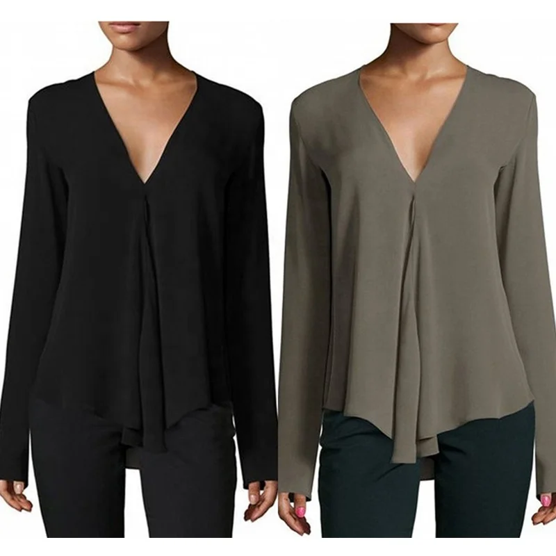 New Fashion Women Spring Autumn V-neck Chiffon Long Sleeve Loose Solid Color Blouse Tops Casual Shirt
New Fashion Women Spring Autumn V-neck Chiffon Long Sleeve Loose Solid Color Blouse Tops Casual Shirt