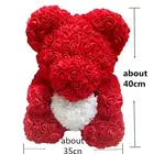 red Rose Bear for Valentine New Style Valentine Gifts Artificial Teddy Rose Bear Wedding Party Decoration