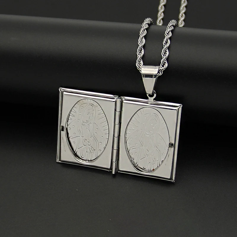 Blues Stainless Steel Virgin Mary Openable Photo Box Pendant Religious Front and Back Necklace
Blues Stainless Steel Virgin Mary Openable Photo Box Pendant Religious Front and Back Necklace
