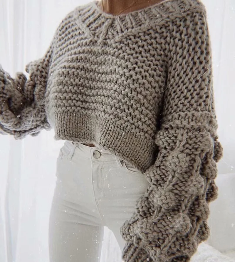 factory wholesale Winter ins lantern sleeves thick heart V neck crop top chunky mohair handmade knitted pullover sweater
factory wholesale Winter ins lantern sleeves thick heart V neck crop top chunky mohair handmade knitted pullover sweater