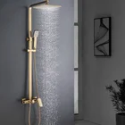 Modern Technology Polished Brass Shower Set Hot And Cold Thermostatic Shower Mixer For Bathroom
