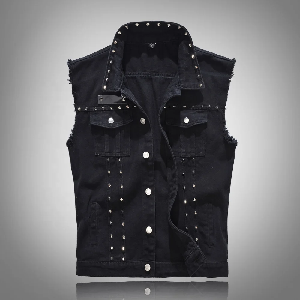 Men's Black Denim Vest with Studs Plus Size Men's Sleeveless Slim Denim Jacket Vest
Men's Black Denim Vest with Studs Plus Size Men's Sleeveless Slim Denim Jacket Vest